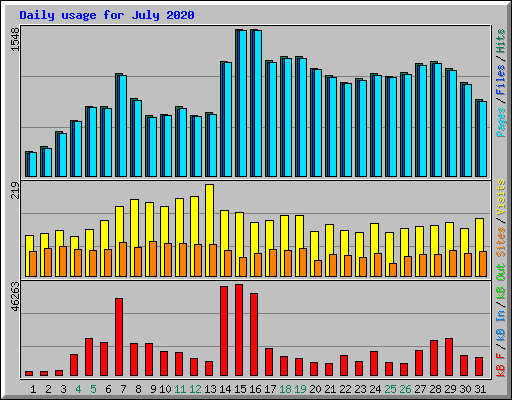 Daily usage for July 2020