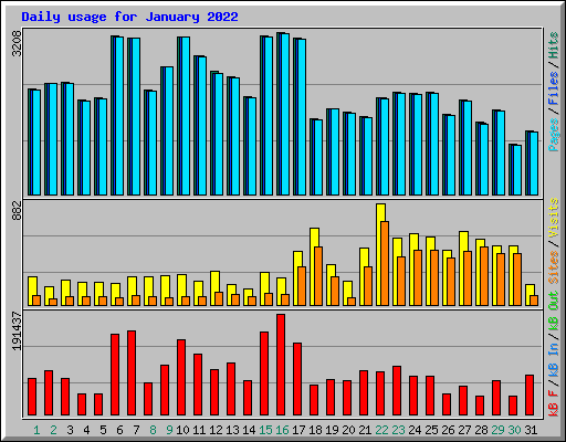 Daily usage for January 2022