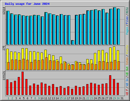 Daily usage for June 2024