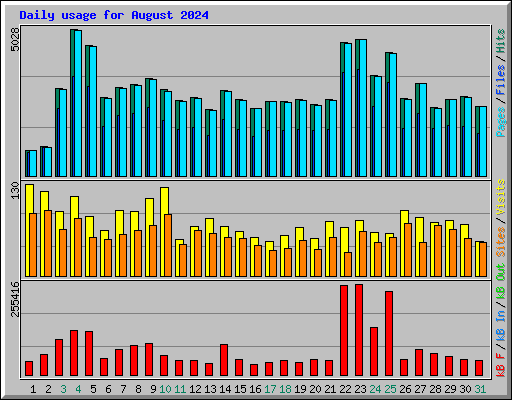 Daily usage for August 2024