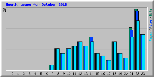 Hourly usage for October 2016