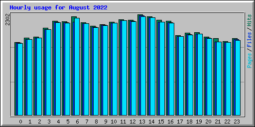 Hourly usage for August 2022